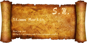 Stamm Martin névjegykártya