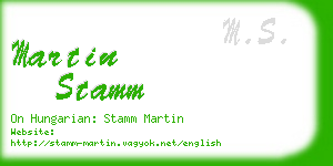 martin stamm business card